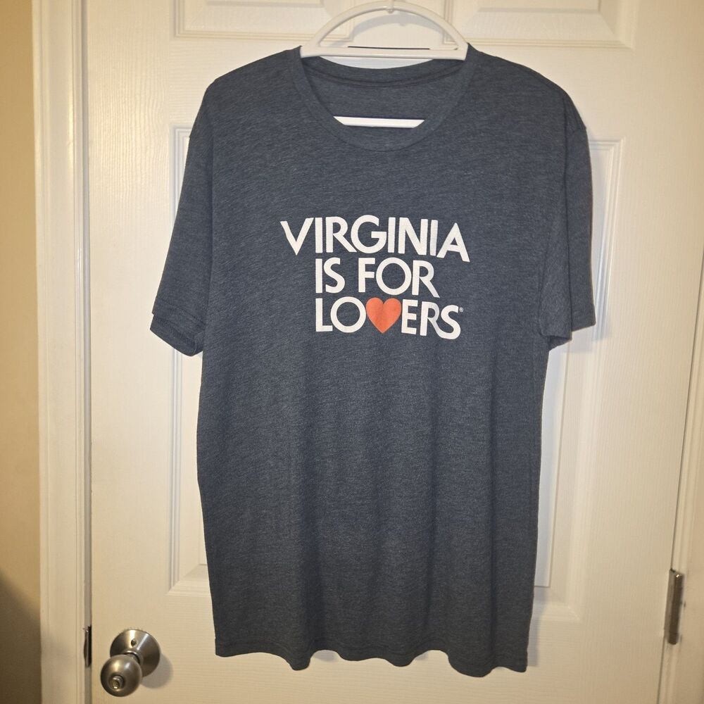 Unisex Vintage 90s Y2k Virginia Is For Lovers T-Shirt Gray Travel Souvenir Tee M